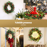 NNEDSZ Jingle Jollys Christmas Wreath 60CM LED Garland Berries Pine Cones Party Decor
