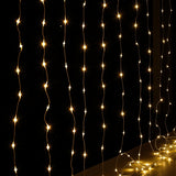 NNEDSZ Jingle Jollys 3X3M Christmas Lights Curtain String Light 300 LED Warm White