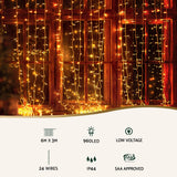 NNEDSZ 6X3M Christmas Lights Curtain String Light 960 LED RGB Remote