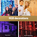 NNEDSZ 6X3M Christmas Lights Curtain String Light 960 LED RGB Remote
