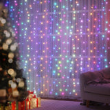 NNEDSZ 6X3M Christmas Lights Curtain String Light 960 LED RGB Remote