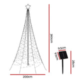 NNEDSZ 3.6M Christmas Tree 800 LED Solar Net Lights Jingle Jollys