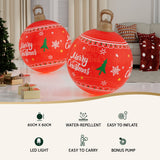 NNEDSZ Jingle Jollys Christmas Inflatable Ball 60cm Led Illuminated Xmas Decoration Red