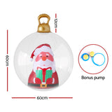 NNEDSZ Christmas Inflatable Ball 60cm Santa Decoration Giant Bauble Clear