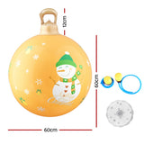 NNEDSZ Christmas Inflatable Ball Led 60cm Snowman Decoration Bauble Gold