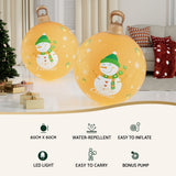 NNEDSZ Christmas Inflatable Ball Led 60cm Snowman Decoration Bauble Gold