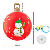 NNEDSZ Christmas Inflatable Ball Led 60cm Snowman Decoration Bauble Red
