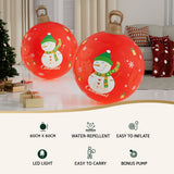 NNEDSZ Christmas Inflatable Ball Led 60cm Snowman Decoration Bauble Red