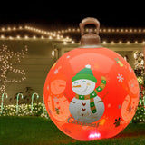 NNEDSZ Christmas Inflatable Ball Led 60cm Snowman Decoration Bauble Red