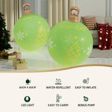 NNEDSZ Christmas Inflatable Ball Led 60cm Tree Decoration Bauble Green