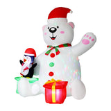 NNEDSZ Jingle Jollys Christmas Inflatable Bear 1.8M Height LED Outdoor Decorations Illuminated