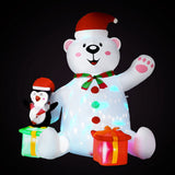 NNEDSZ Jingle Jollys Christmas Inflatable Bear 1.8M Height LED Outdoor Decorations Illuminated