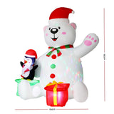NNEDSZ Jingle Jollys Christmas Inflatable Bear 1.8M Height LED Outdoor Decorations Illuminated