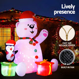 NNEDSZ Jingle Jollys Christmas Inflatable Bear 1.8M Height LED Outdoor Decorations Illuminated