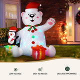 NNEDSZ Jingle Jollys Christmas Inflatable Bear 1.8M Height LED Outdoor Decorations Illuminated