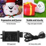 NNEDSZ Jingle Jollys Christmas Inflatable Bear 1.8M Height LED Outdoor Decorations Illuminated