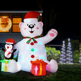 NNEDSZ Jingle Jollys Christmas Inflatable Bear 1.8M Height LED Outdoor Decorations Illuminated