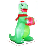 NNEDSZ Jingle Jollys Christmas Inflatable Dinosaur 1.8M Height LED Decorations Illuminated