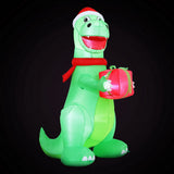 NNEDSZ Jingle Jollys Christmas Inflatable Dinosaur 1.8M Height LED Decorations Illuminated