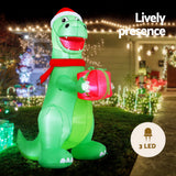 NNEDSZ Jingle Jollys Christmas Inflatable Dinosaur 1.8M Height LED Decorations Illuminated