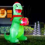 NNEDSZ Jingle Jollys Christmas Inflatable Dinosaur 1.8M Height LED Decorations Illuminated