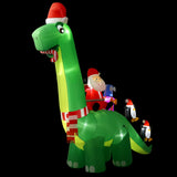 NNEDSZ Christmas Inflatable Santa Dinosaur 3.8M Illuminated Decorations