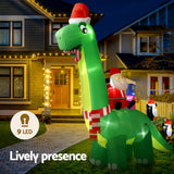 NNEDSZ Christmas Inflatable Santa Dinosaur 3.8M Illuminated Decorations
