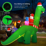 NNEDSZ Christmas Inflatable Santa Dinosaur 3.8M Illuminated Decorations