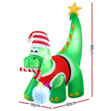 NNEDSZ Jingle Jollys Christmas Inflatable Dinosaur 1.86M Height LED Decorations Illuminated