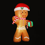 NNEDSZ Jingle Jollys Christmas Inflatable Gingerbread Man 2.4M Illuminated Decorations