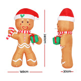 NNEDSZ Jingle Jollys Christmas Inflatable Gingerbread Man 2.4M Illuminated Decorations