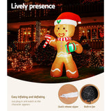 NNEDSZ Jingle Jollys Christmas Inflatable Gingerbread Man 2.4M Illuminated Decorations