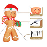 NNEDSZ Jingle Jollys Christmas Inflatable Gingerbread Man 2.4M Illuminated Decorations
