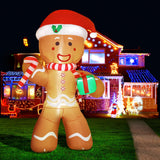 NNEDSZ Jingle Jollys Christmas Inflatable Gingerbread Man 2.4M Illuminated Decorations