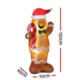 NNEDSZ Jingle Jollys Christmas Inflatable Gingerbread Man 1.5M Height LED Decorations Illuminated