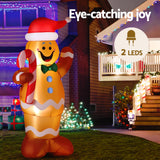 NNEDSZ Jingle Jollys Christmas Inflatable Gingerbread Man 1.5M Height LED Decorations Illuminated