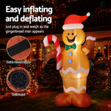 NNEDSZ Jingle Jollys Christmas Inflatable Gingerbread Man 1.5M Height LED Decorations Illuminated