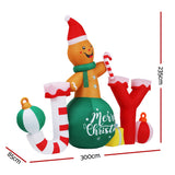 NNEDSZ Jingle Jollys Christmas Inflatable Gingerman Joy 3M Long Outdoor Decorations Illuminated