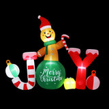 NNEDSZ Jingle Jollys Christmas Inflatable Gingerman Joy 3M Long Outdoor Decorations Illuminated