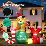 NNEDSZ Jingle Jollys Christmas Inflatable Gingerman Joy 3M Long Outdoor Decorations Illuminated