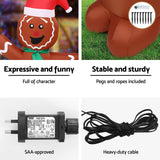 NNEDSZ Jingle Jollys Christmas Inflatable Gingerbread Man Tree LED Illuminated Decorations