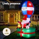 NNEDSZ Jingle Jollys Christmas Inflatable Santa in Ballon 2.8M Height LED Decorations Illuminated