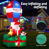 NNEDSZ Jingle Jollys Christmas Inflatable Santa in Ballon 2.8M Height LED Decorations Illuminated