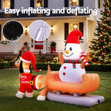 NNEDSZ Jingle Jollys Christmas Inflatable Snowman Dog 4.2M Tall Outdoor Decorations Illuminated