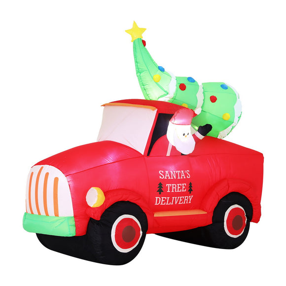 NNEDSZ Jingle Jollys Christmas Inflatable Santa Truck 1.6M Height LED Decorations Illuminated
