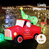 NNEDSZ Jingle Jollys Christmas Inflatable Santa Truck 1.6M Height LED Decorations Illuminated