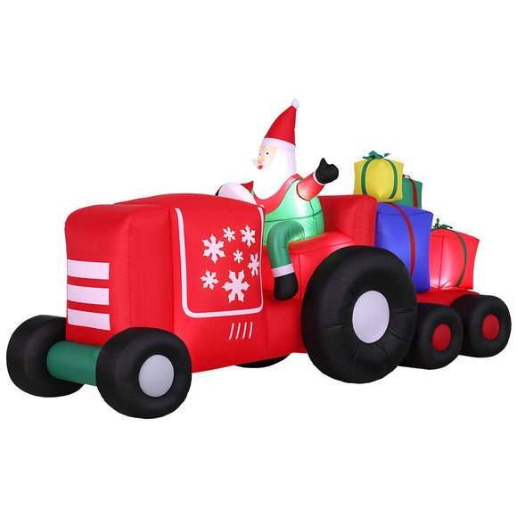 NNEDSZ Jingle Jollys Christmas Inflatable Santa Truck 2.6M Length LED Decorations Illuminated