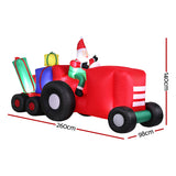 NNEDSZ Jingle Jollys Christmas Inflatable Santa Truck 2.6M Length LED Decorations Illuminated