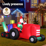 NNEDSZ Jingle Jollys Christmas Inflatable Santa Truck 2.6M Length LED Decorations Illuminated