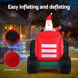 NNEDSZ Jingle Jollys Christmas Inflatable Santa Truck 2.6M Length LED Decorations Illuminated